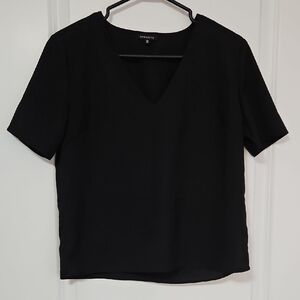 Dynamite Black V-Neck Short Sleeve Boxy Top